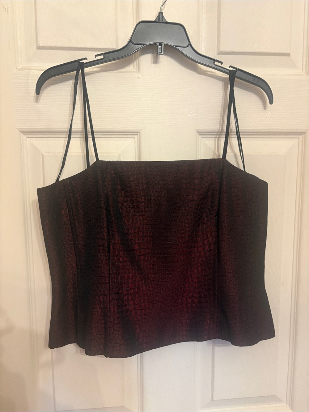 Gothic style Red Square-Neck Satin Cami Bustier Top